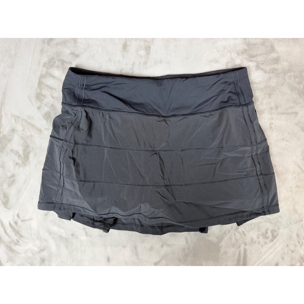 Lululemon Pace Rival Skirt Black Tiered Pleated Tennis Running Skort Size 4